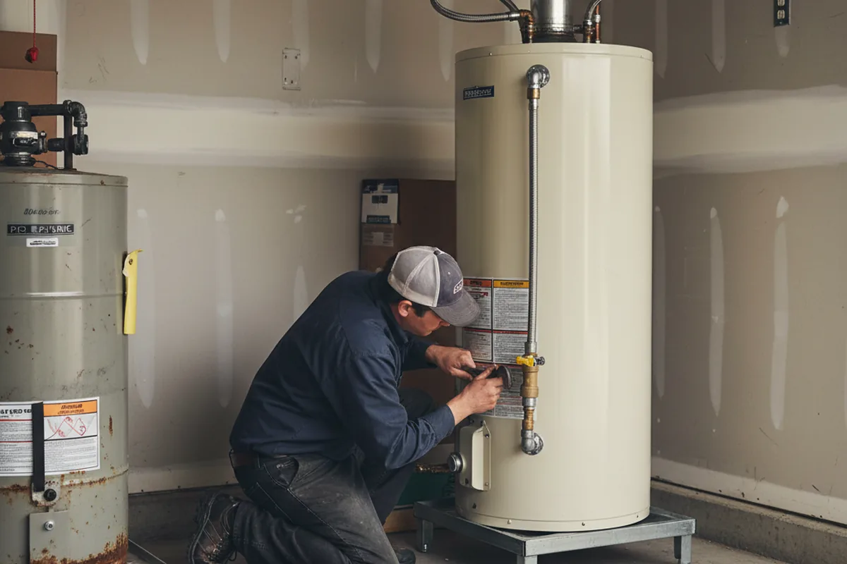 Water heater and shutoff valve replacement in Selma