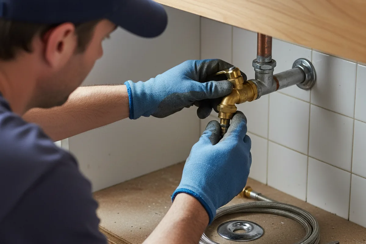 Shutoff valve and fitting work during Faucet and Fixture Repair in Selma